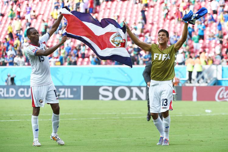 I giocatori della Costa Rica festeggiano (Xinhua)