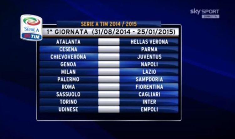 Serie A, è subito Roma-Fiorentina. Milan-Juventus alla terza giornata