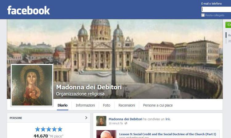Su Facebook 44mila 'mi piace', arriva la Madonna dei Debitori e la prima canzone /Ascolta
