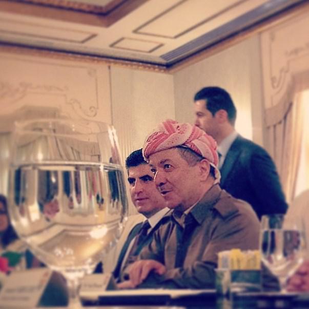 A Erbil con il presidente curdo Barzani (Twitter/Nomfup)