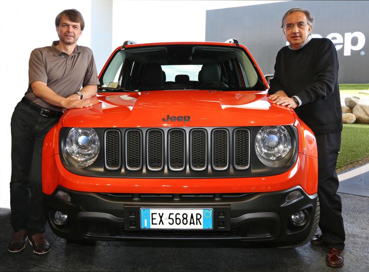Nella foto l’AD del Gruppo Fiat-Chrysler, Sergio Marchionne, e il responsabile del Brand Jeep, Mike Manley