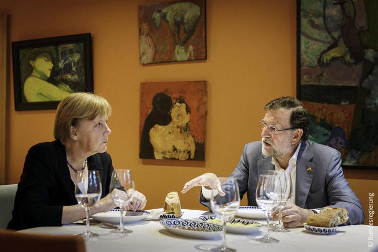 Cancelliera Merkel con il premier spagnolo Rajoy (foto Flickr/Governo federale tedesco)