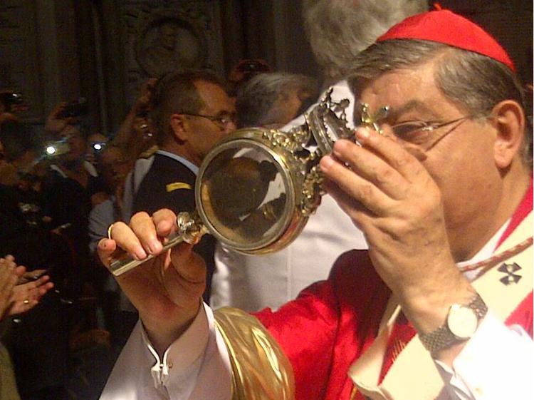 L'arcivescovo di Napoli, cardinale Crescenzio Sepe. (Foto gentilmente concessa dall'assessore alla Cultura della Calabria, Mario Caligiuri, devoto di San Gennaro)