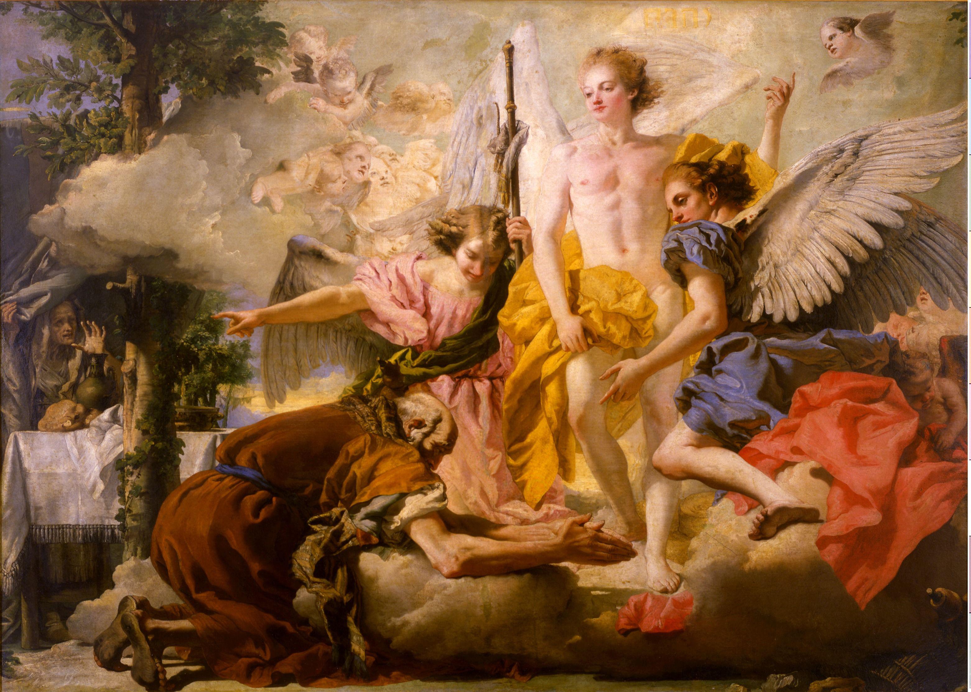 Abramo e i tre angeli, olio su tela, cm 199x281, Venezia, Gallerie dell’Accademia