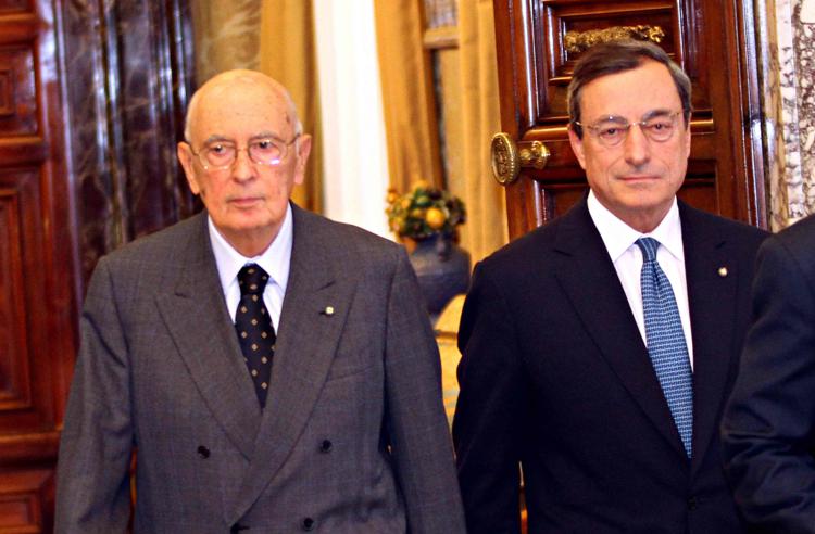 Giorgio Napolitano e Mario Draghi (INFOPHOTO)