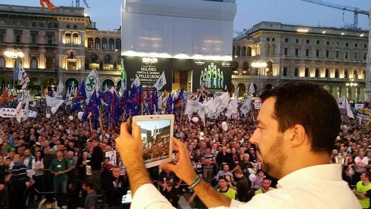 Lega in piazza a Milano (twitter/Salvini)