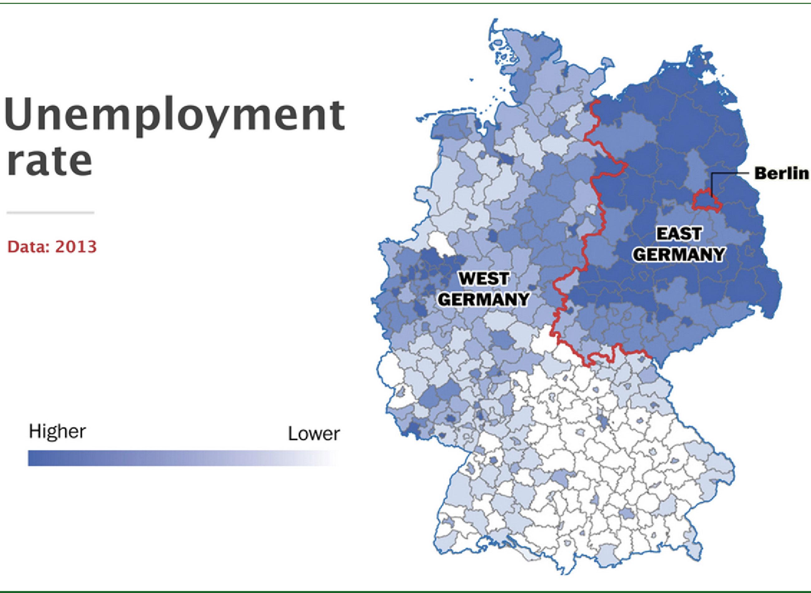 Grafico del tasso di disoccupazione (Source: German statistical office - Washington Post graphic by Gene Thorp)