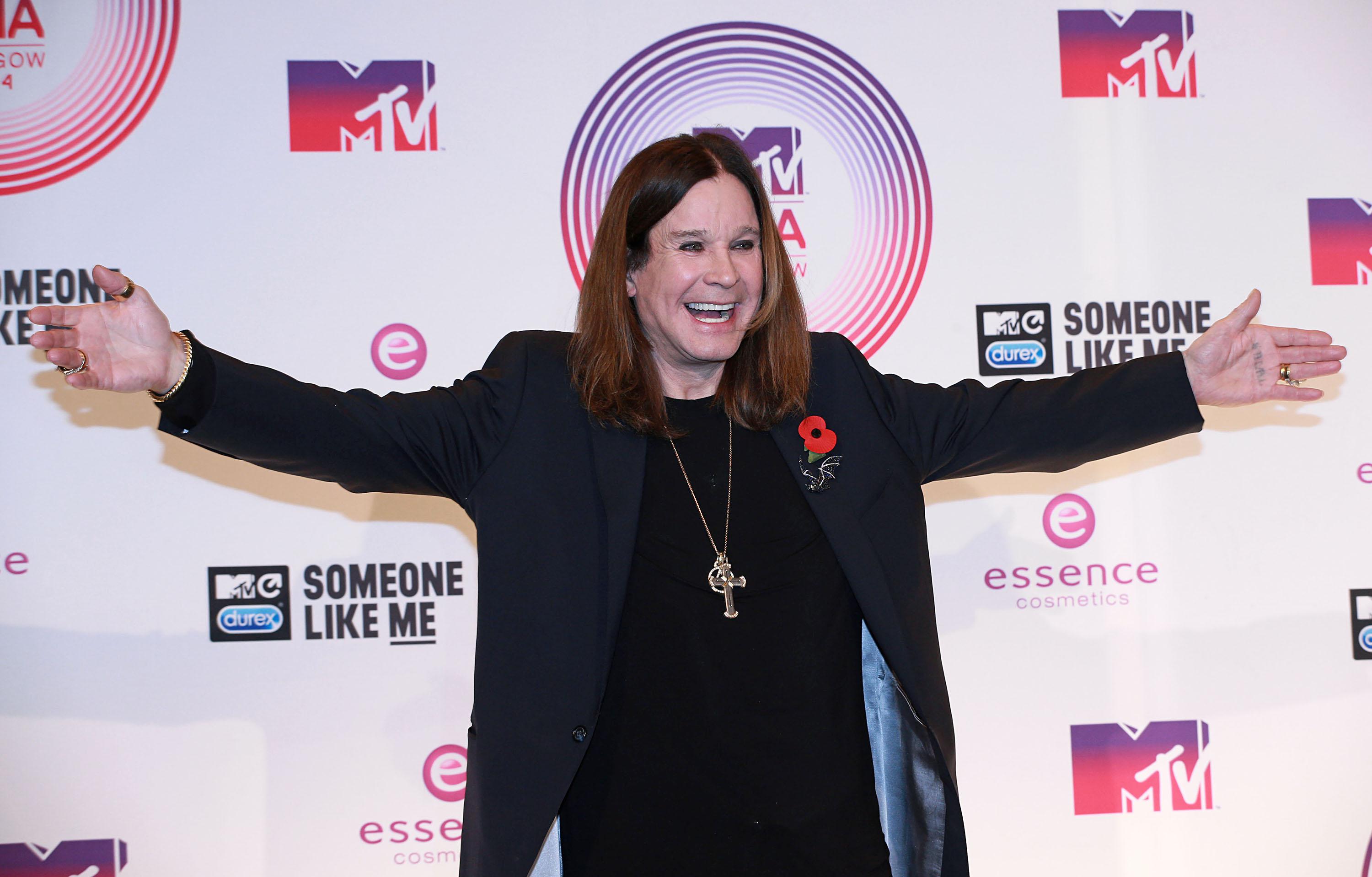 Ozzy Osbourne nella winners room del Mtv Ema 2014 (Infophoto)