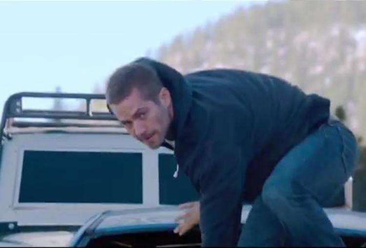 Paul Walker (fermo immagine dal trailer di Furious 7)