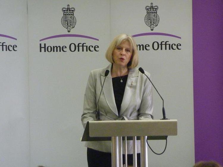 Il ministro dell'Interno britannico Theresa May (Foto Uk Home Office)