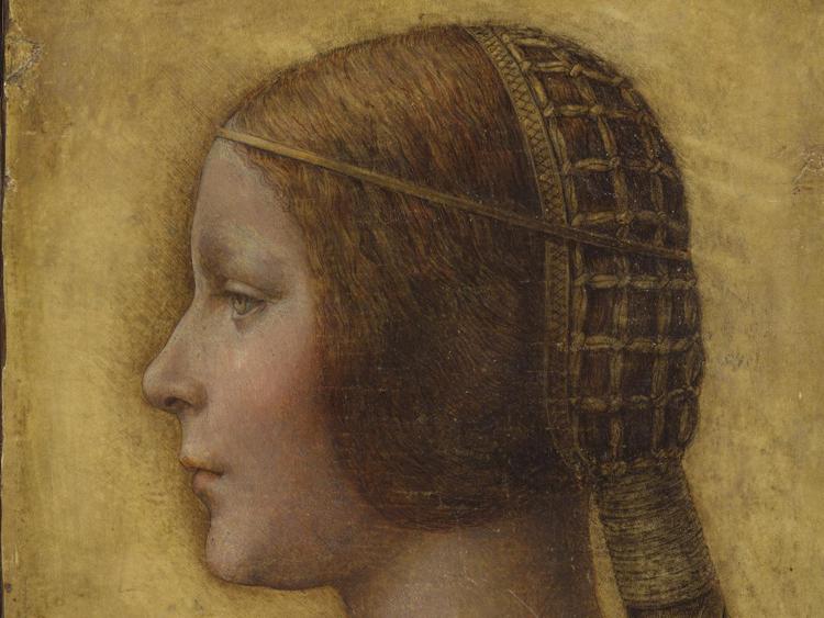 Particolare di 'La Bella Principessa', attribuito a Leonardo da Vinci 