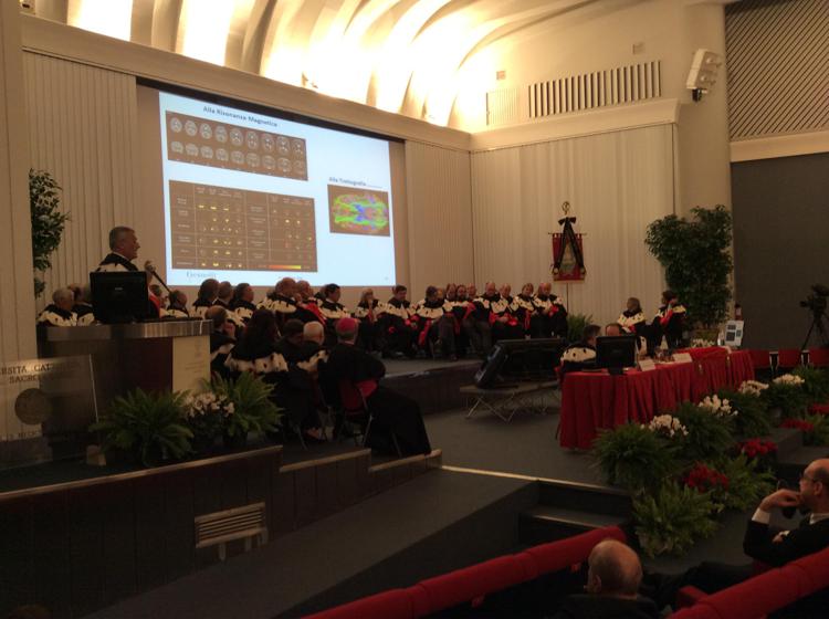 Nella foto, un momento dell'inaugurazione del nuovo anno accademico 2014-2015 all'Università Cattolica di Roma 
