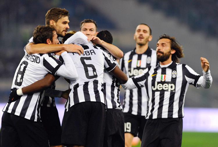 La Juventus esulta dopo il gol di Paul Pogba - INFOPHOTO