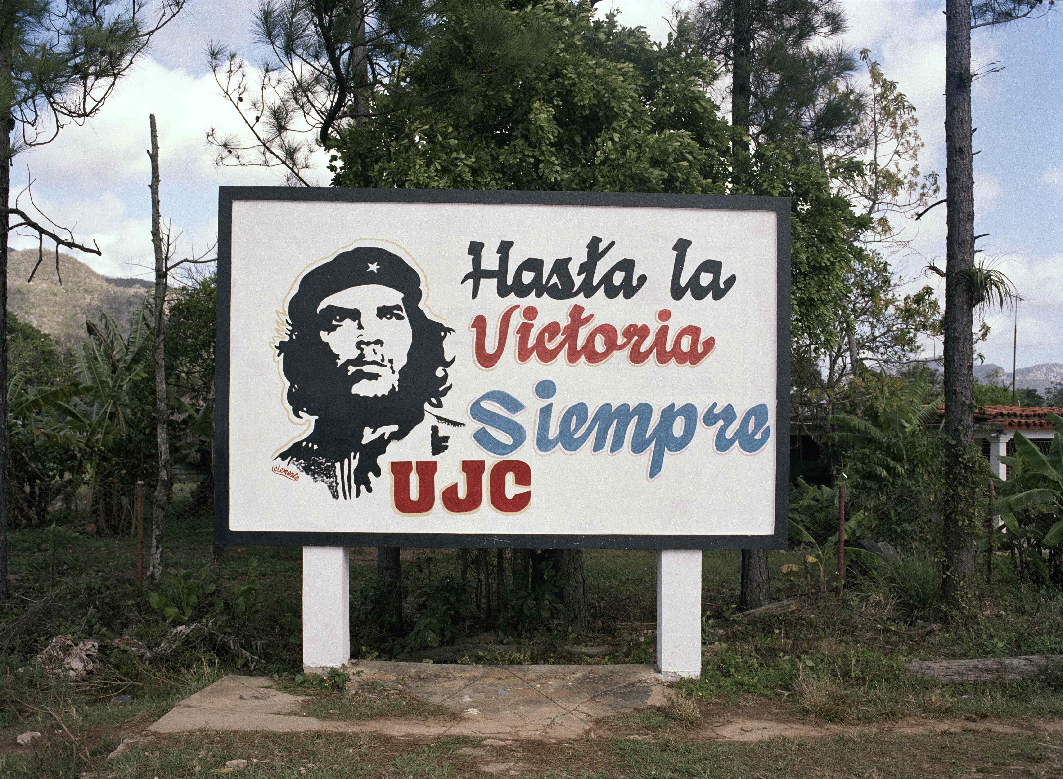 L'immagine di Ernesto 'Che' Guevara in una strada nei pressi di Vinales