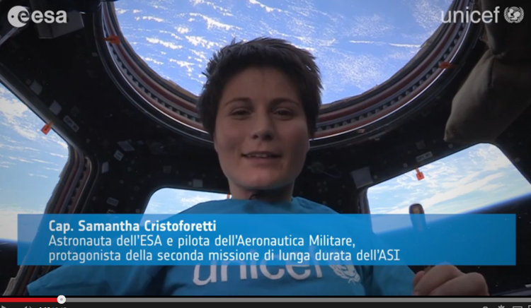 Unicef: appello Cristoforetti dallo spazio, stop malnutrizione infantile
