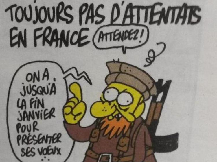 L'ultima 'profetica' vignetta del direttore di Charlie Hebdo