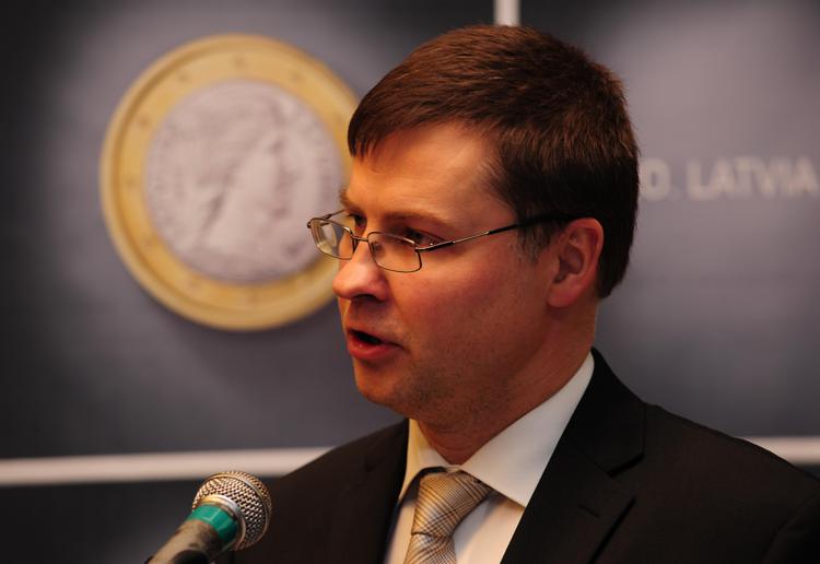 Il primo ministro lettone Valdis Dombrovskis (Infophoto) - INFOPHOTO