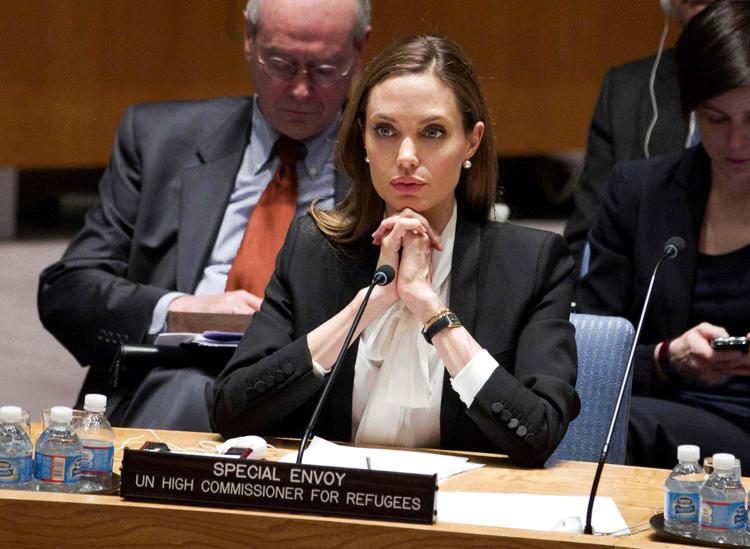 Angelina Jolie, inviata speciale dell'Alto Commissario delle Nazioni Unite per i Rifugiati (Foto Infophoto)