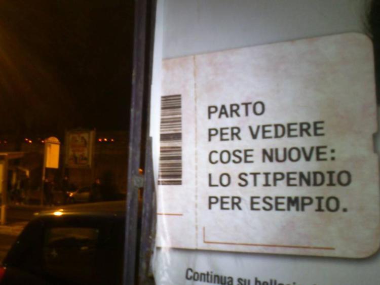 Cartellone della campagna 'Bella Ciao' di Piazza Italia 