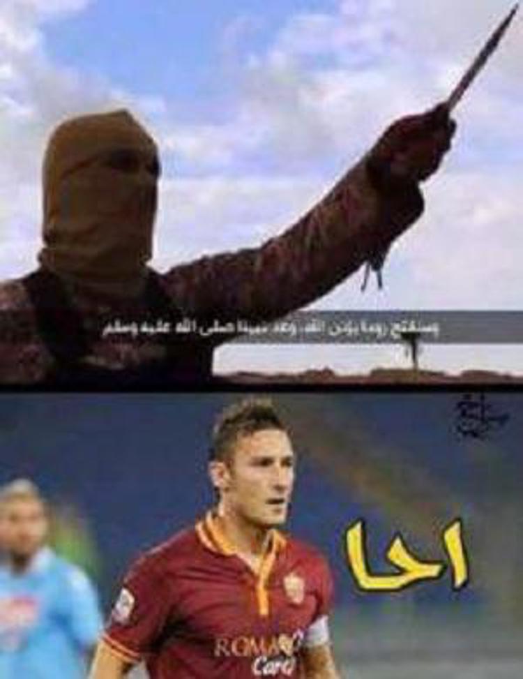 Libia: Totti 'risponde' a Is in fotomontaggio online, non prenderete Roma