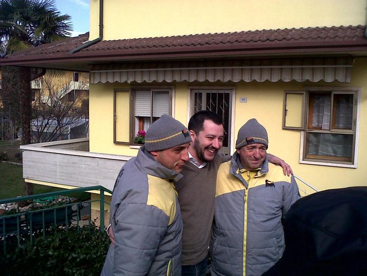 Salvini con Stacchio (foto Adnkronos) 