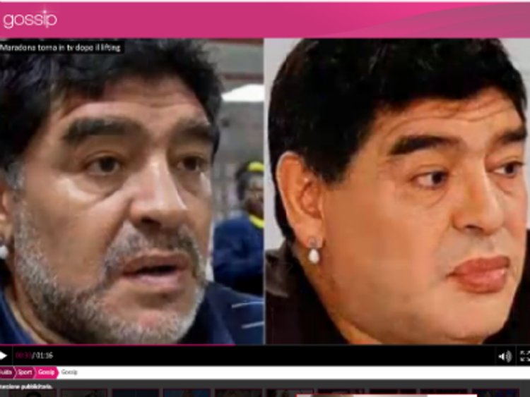 Maradona torna in tv dopo il lifting