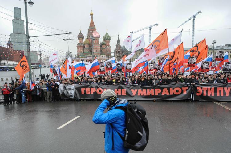 La marcia a Mosca (Xinhua)