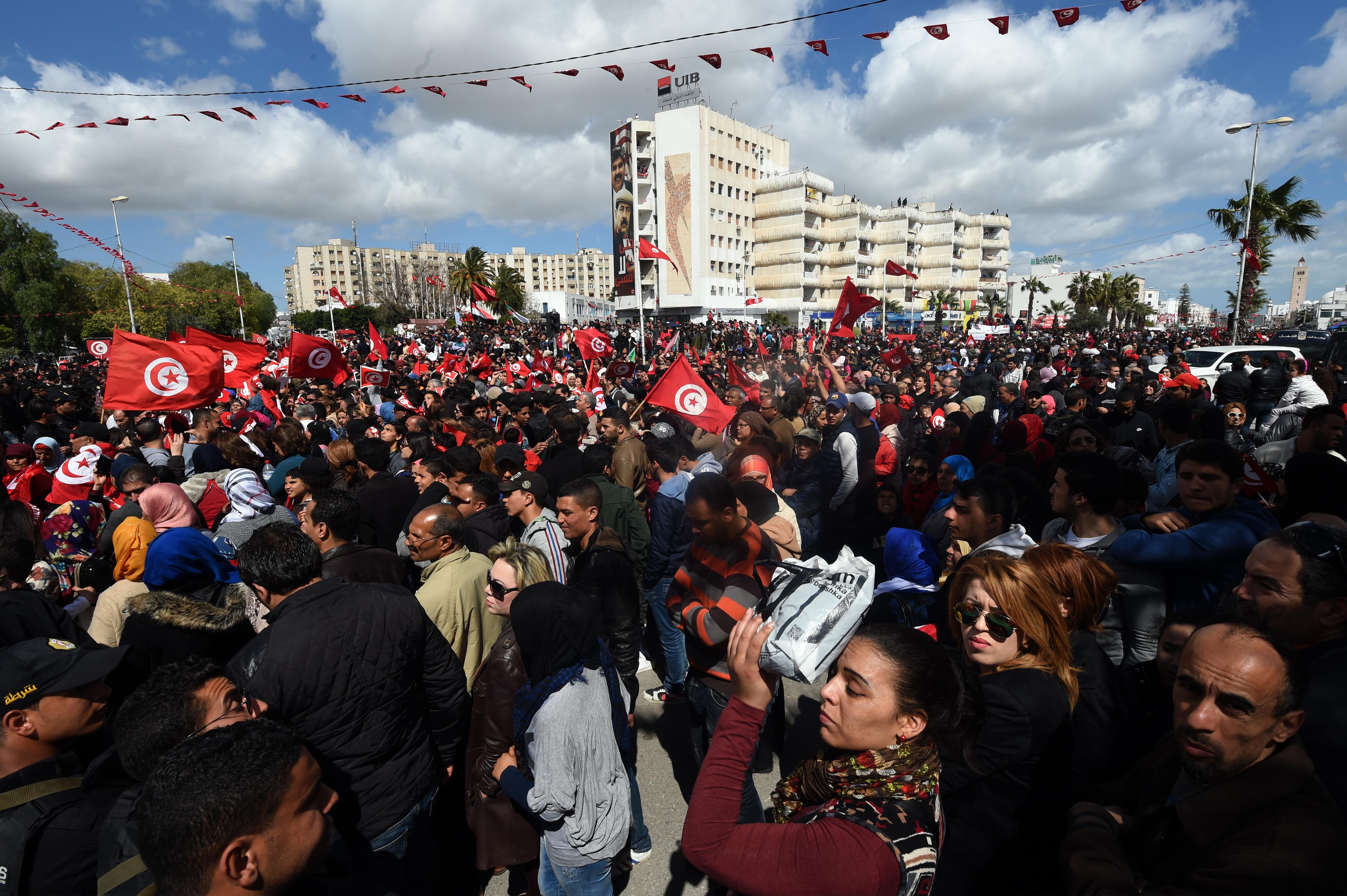 
Manifestazione a Tunisi (Afp)