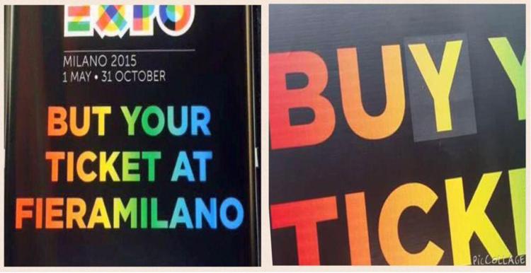 Ecco l'immagine 'incriminata' del cartellone sull'acquisto di biglietti per Expo (Twitter)