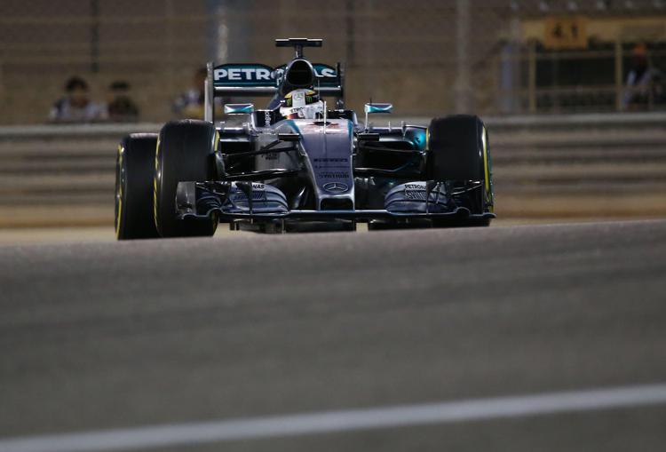 La Mercedes del britannico Lewis Hamilton nel Gp del Bahrain (Foto Afp) - AFP
