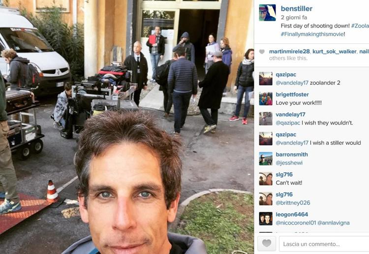 Il selfie postato da Ben Stiller sul suo profilo Instagram 