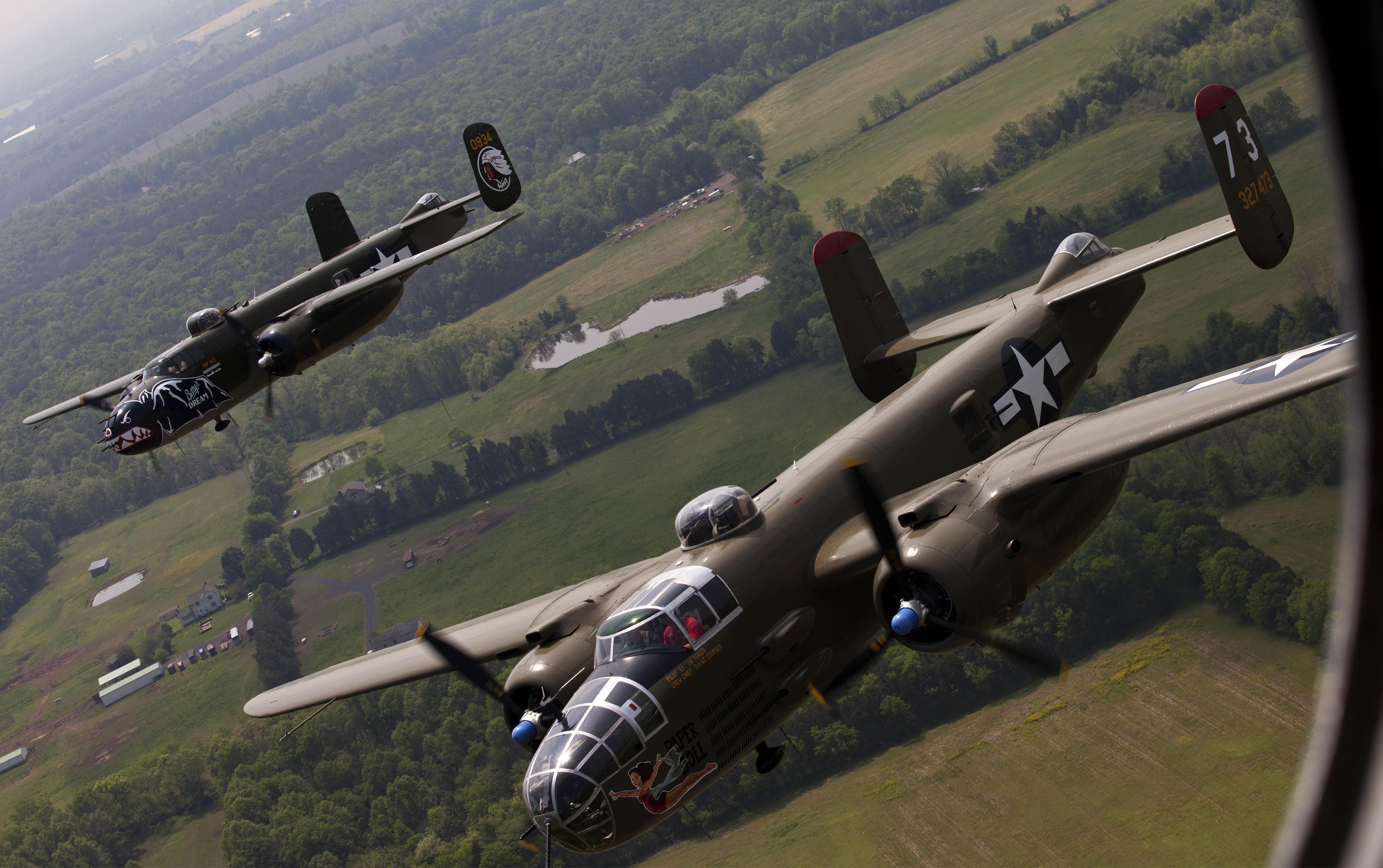 Due bombardieri North American B-25 Mitchell. AFP PHOTO