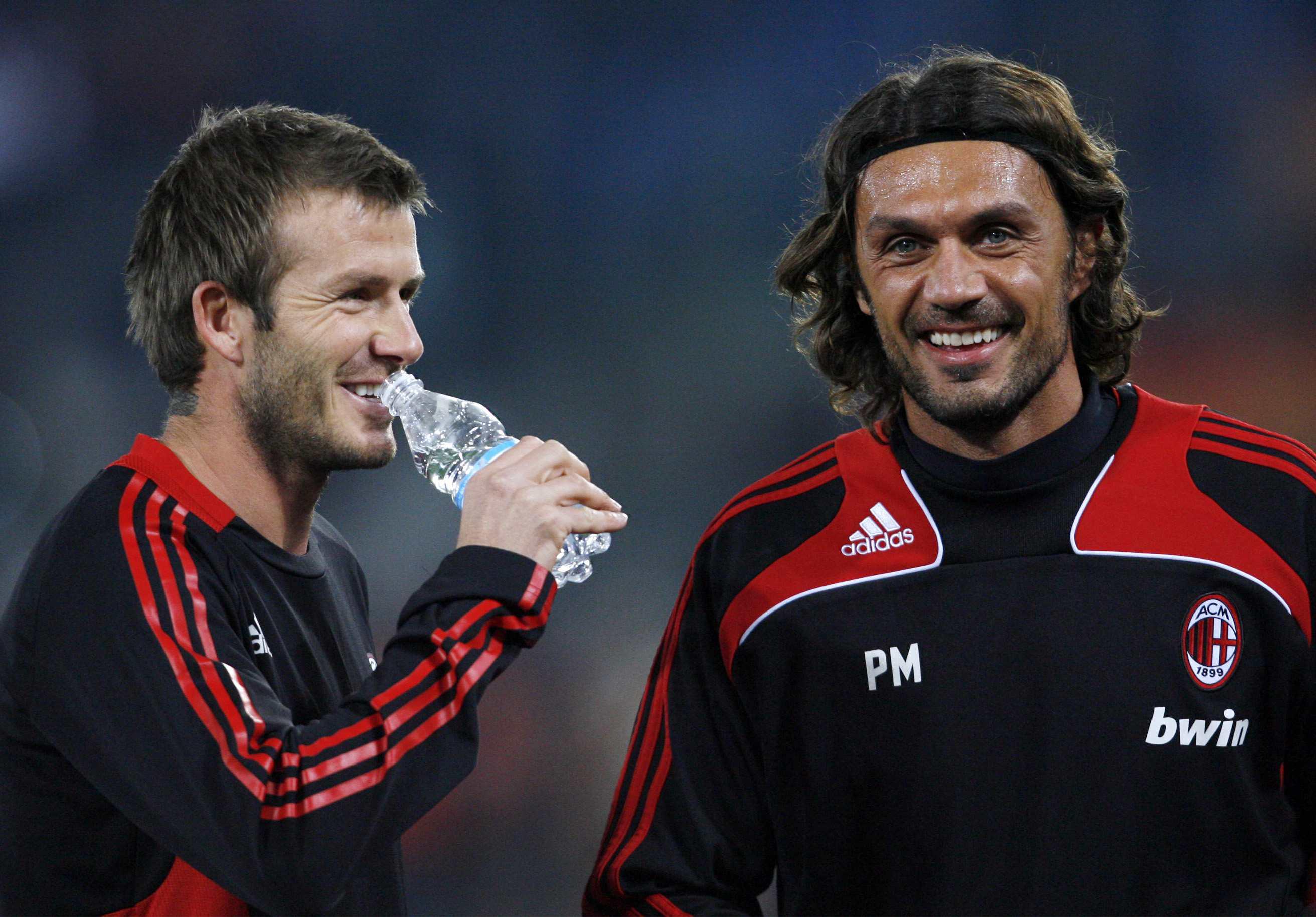 Beckham e Paolo Maldini, pilastro della storia rossonera