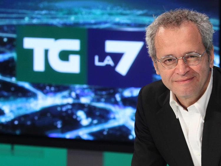 Il direttore del Tg La7, Enrico Mentana (Foto Infophoto) - INFOPHOTO