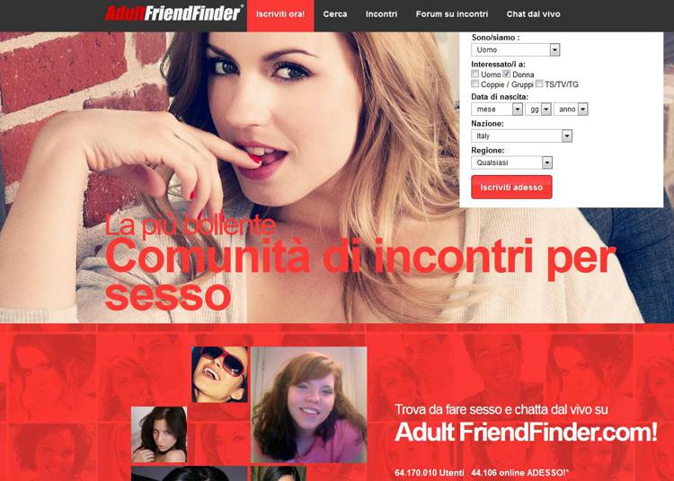 (Home Page di 'AdultFriendFinder')