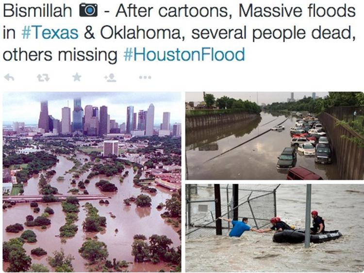 Usa: Is esulta per alluvioni Texas, punizione per vignette su Maometto