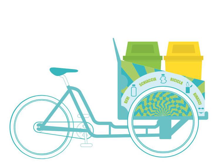 Rifiuti: a Milano le cargo bike anti-rifiuti nelle vie dello street food