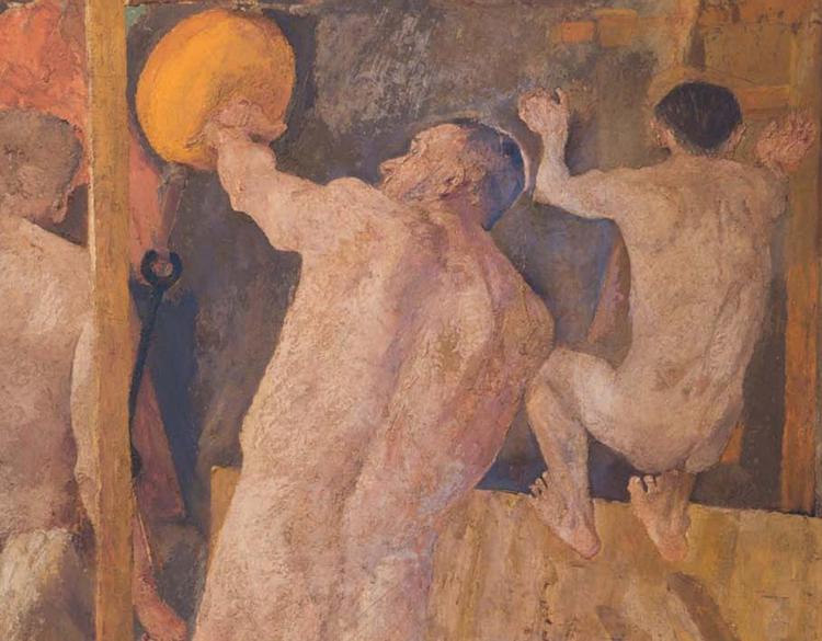 Particolare di 'Gymnasium', Fausto Pirandello (1934), collezione privata