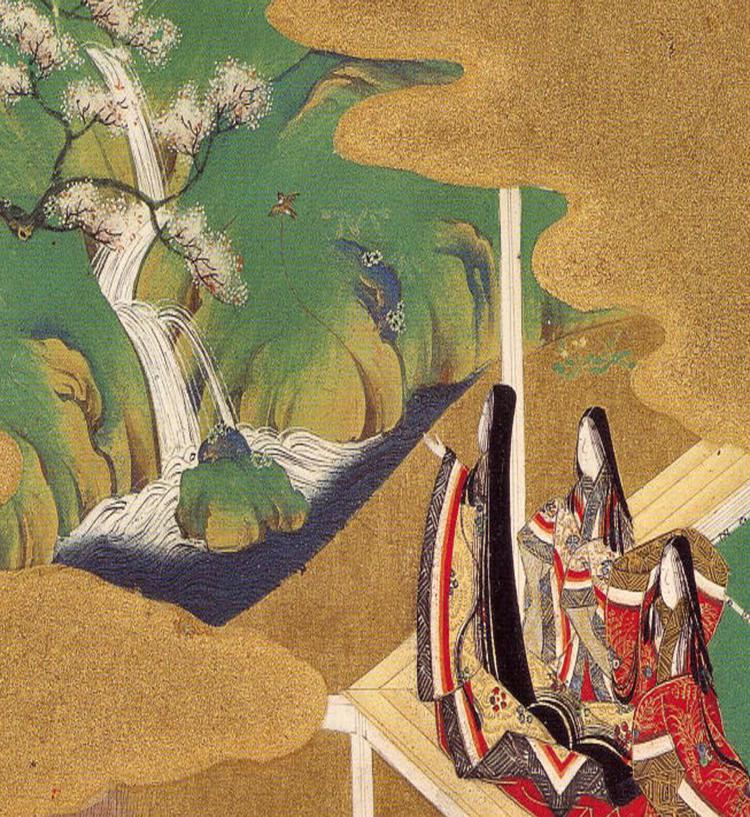 Particolare  di una illustrazione del 'Genji Monogatari' attribuita a Tosa Mitsuoki