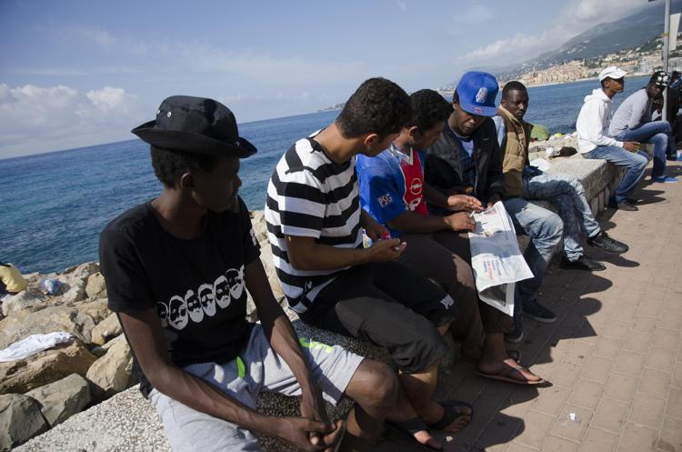 Profughi sul confine Italo Francese a Ventimiglia  - INFOPHOTO