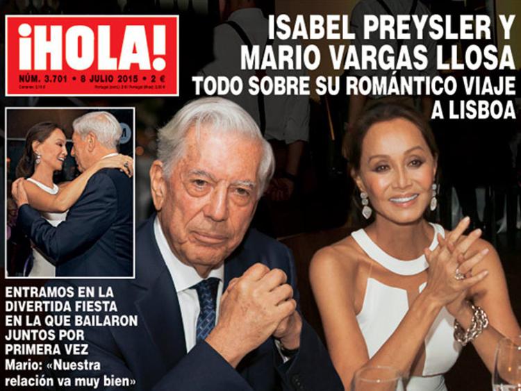 Isabel Preysler e Mario Vargas Llosa sulla cover di Hola!