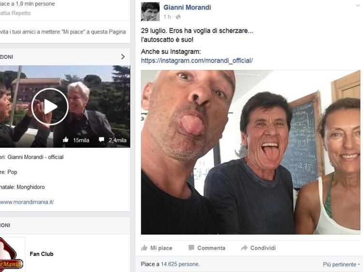 Morandi, selfie in allegria con Ramazzotti e piovono i 'like'