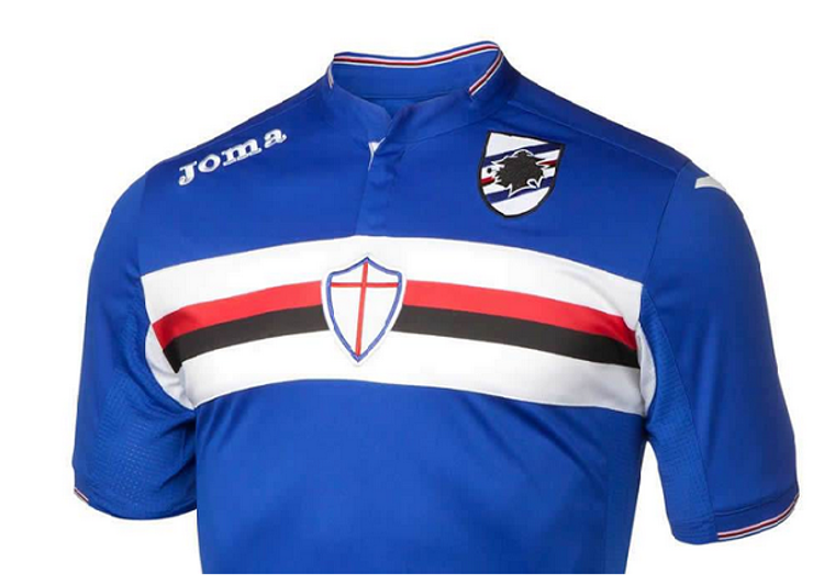 La nuova maglia della Sampdoria dello sponsor tecnico Joma