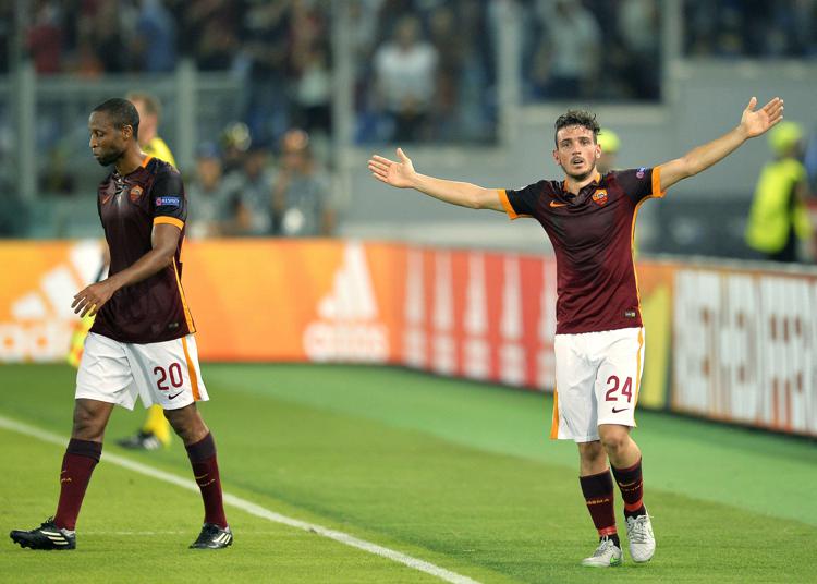 Il centrocampista della Roma, Alessandro Florenzi autore dle gol dell'1-1 contro il Barcellona (Foto Afp)  - AFP