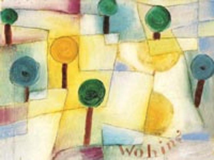 Paul Klee, 'Wohin Junger Garten' (1920, olio su carta su cartone, Museo comunale città di Locarno)