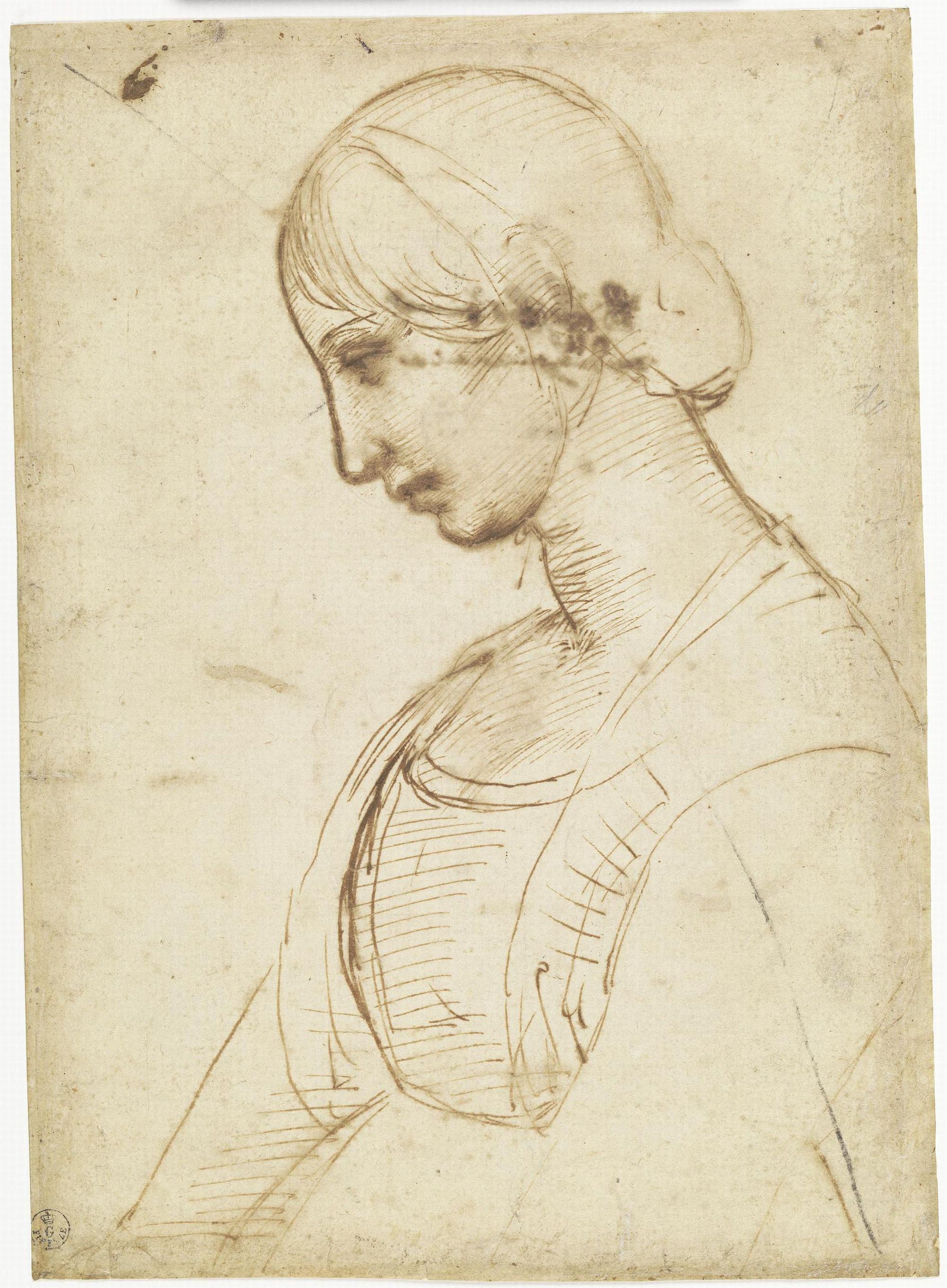Raffaello, Profilo femminile Firenze, Gabinetto Disegni e Stampe degli Uffizi, inv. 1477 E