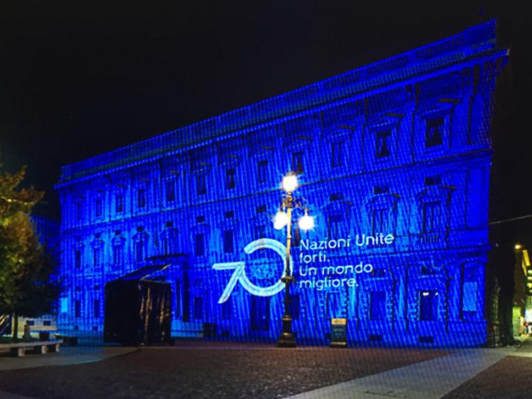 Milano, palazzo Marino in 'blu' per il 70esimo delle Nazioni Unite