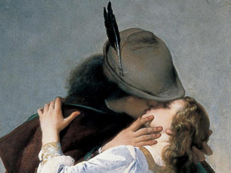 Particolare della terza versione de 'Il Bacio' di <br>Francesco Hayez (1867)