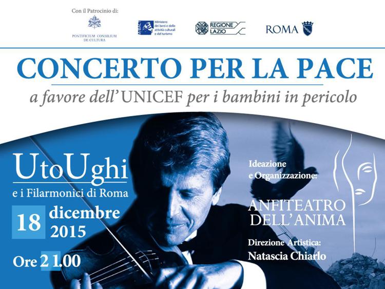 Musica: 18 dicembre Uto Ughi in concerto per l'Unicef