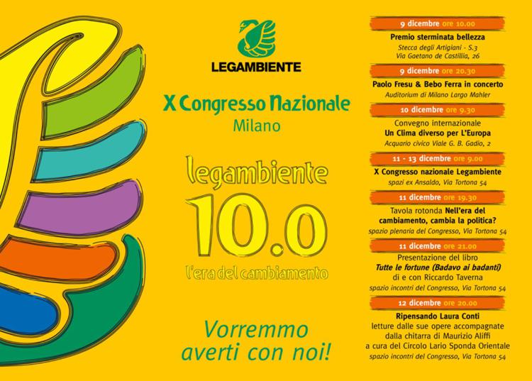 Legambiente: al via domani il congresso nazionale a Milano